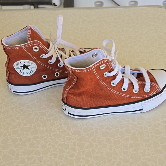 Converse | Shoes | Converse Kids Hightop Sneakers Rust Orange | Poshmark
